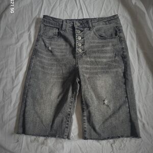 Gray Distressed Denim Shorts never Worn